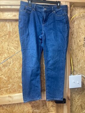 Talbots Women's Straight-Leg Jeans in Medium Blue Wash